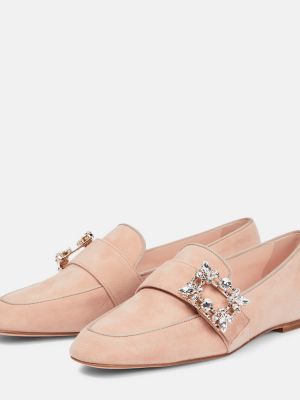 Seemisnahksed loafer-kingad Roger Vivier roosa