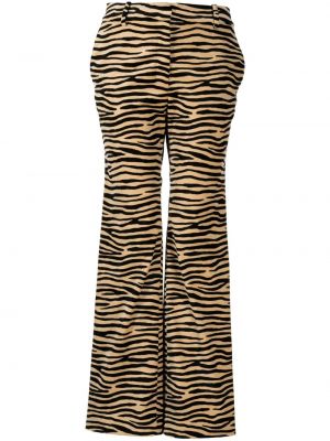 Pantaloni cu picior drept cu imagine cu dungi de tigru Rabanne
