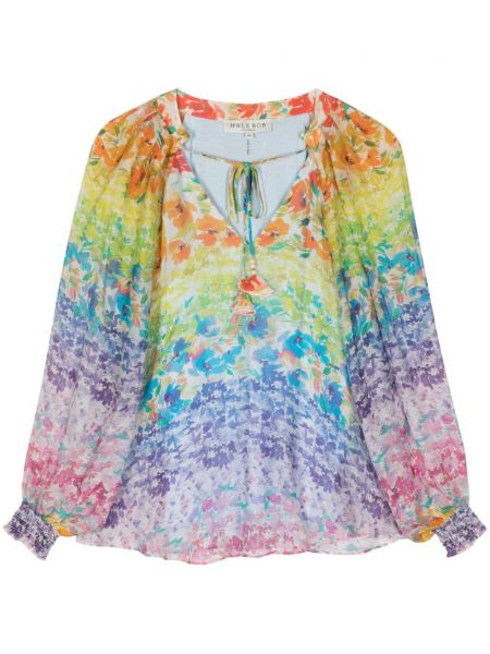 Geblümt chiffon bluse mit print Hale Bob blau