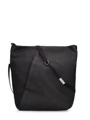 Βαμβακερή τσάντα ώμου με τσέπες Ann Demeulemeester μαύρο