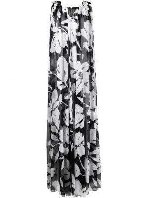 Копринена рокля на цветя с принт Michael Kors Collection
