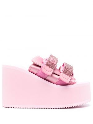 Papuci tip mules cu platformă Blumarine roz
