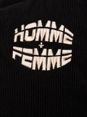 Kamizelka sztruksowa Homme + Femme La czarna