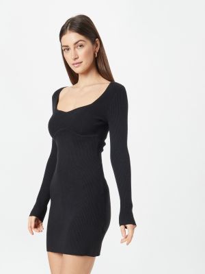 Πλεκτή φόρεμα Abercrombie & Fitch μαύρο