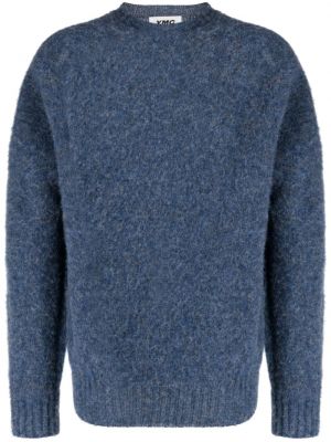 Volneni pulover z okroglim izrezom Ymc modra