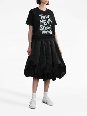 Raštuotas medvilninis marškinėliai Black Comme Des Garçons juoda