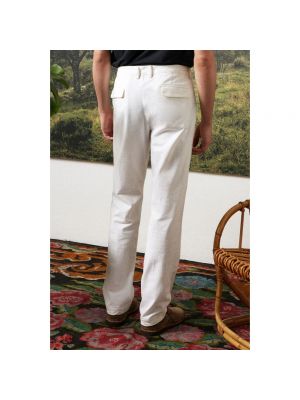 Pantalones chinos de cachemir de algodón con estampado de cachemira Massimo Alba blanco