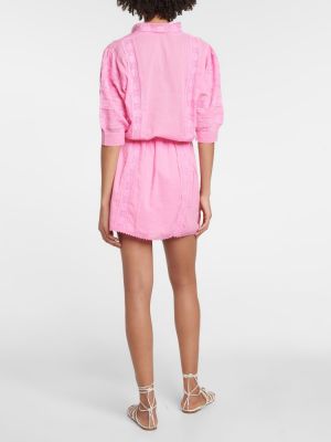 Bavlněné šaty s výšivkou Melissa Odabash růžové