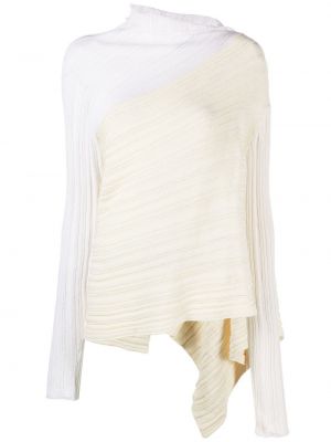 Bavlněné dlouhý svetr s dlouhými rukávy Marques'almeida - bílá