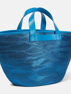 Жакардови шопинг чанта Missoni Mare синьо