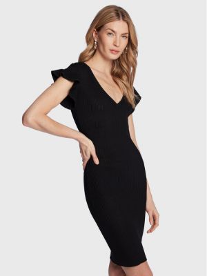 Плетена дънкова рокля slim Gaudi черно