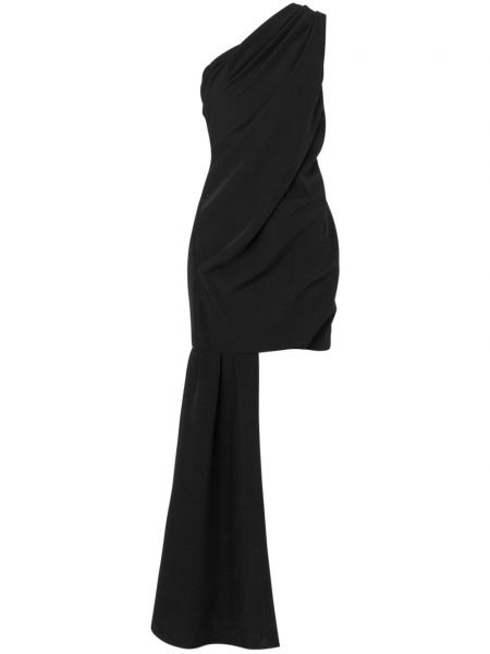 Drapované šaty na jedno rameno Moschino Jeans černé