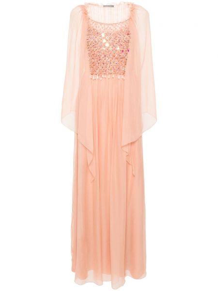 Макси рокля от шифон Alberta Ferretti розово