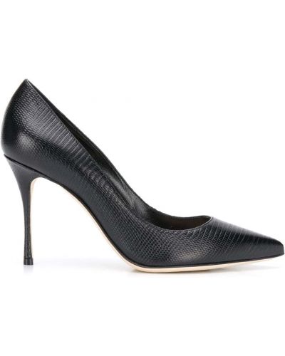 Pantofi cu toc cu model piele de șarpe Sergio Rossi negru
