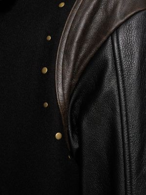 Vlnená kožená bunda Andersson Bell čierna
