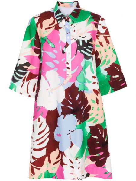 Obleka s cvetličnim vzorcem s potiskom Sara Roka bela