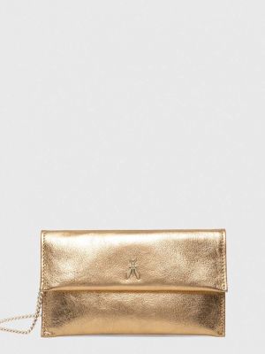 Usnjena pisemska torbica Patrizia Pepe zlata