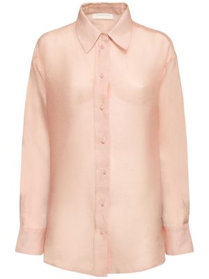 Camicia di lino di seta Zimmermann beige
