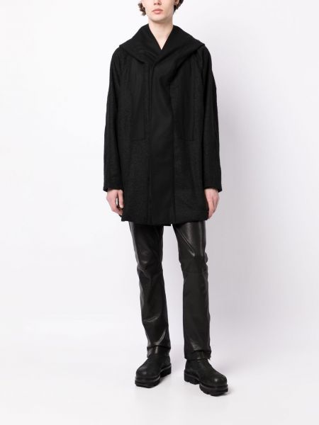 Manteau en laine à capuche Julius noir