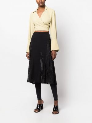 Průsvitné hedvábné sukně Jean Paul Gaultier Pre-owned černé