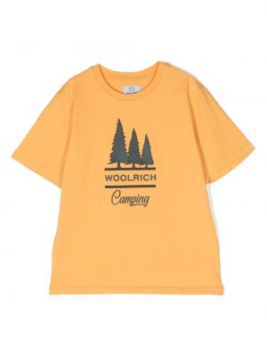 T-paita tytöille Woolrich Kids keltainen