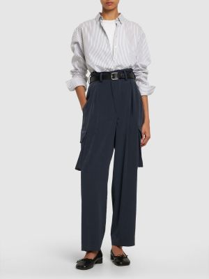 Pantalon cargo en crêpe Yohji Yamamoto bleu