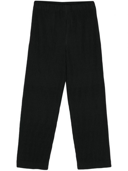 Pantaloni cu picior drept plisate Homme Plisse Issey Miyake negru