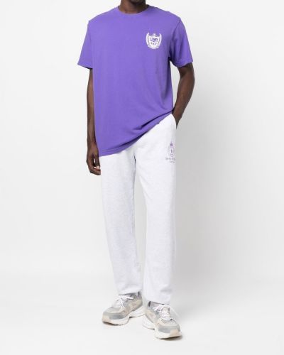 Kokvilnas t-krekls ar apdruku Sporty & Rich violets