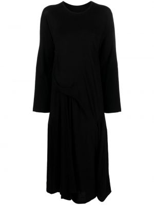 Sukienka midi bawełniana Yohji Yamamoto czarna