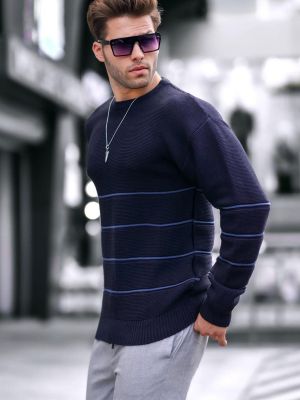 Pleteni džemper Madmext plava