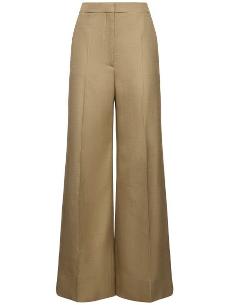 Pantalon taille haute en viscose Stella Mccartney beige