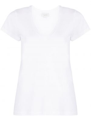 Памучна тениска с v-образно деколте Mazzarelli бяло