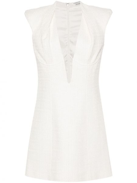 Αμάνικη κοκτέιλ φόρεμα με λαιμόκοψη v Alessandro Vigilante λευκό