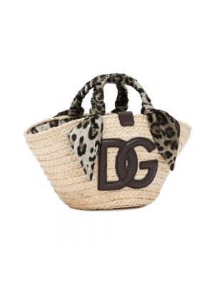 Bolsa con estampado leopardo Dolce & Gabbana beige