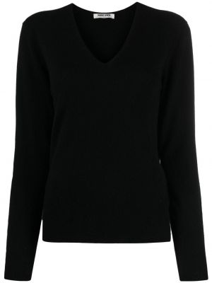 Кашмирен пуловер с v-образно деколте Max & Moi черно