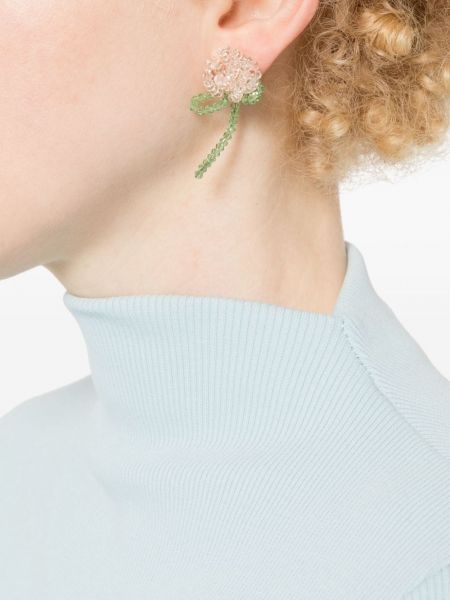 Boucles d'oreilles avec perles à fleurs à boucle Simone Rocha