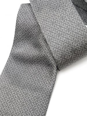 Hedvábná kravata s výšivkou Givenchy šedá