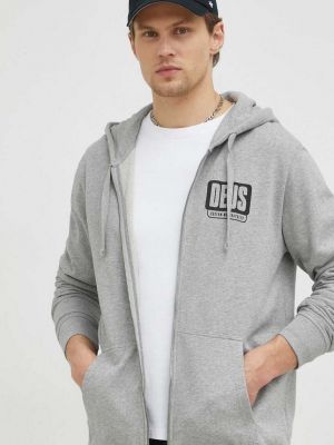 Pamučna hoodie s kapuljačom Deus Ex Machina siva