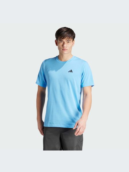 Хлопковая футболка Adidas синяя