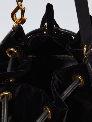 Zamatová kožená crossbody kabelka Tom Ford čierna