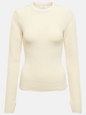 Вълнен пуловер Lemaire бяло