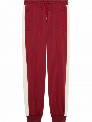 Pantaloni con stampa Gucci rosso