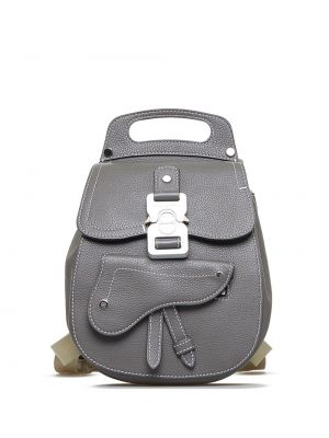 Kožený batoh Christian Dior šedý