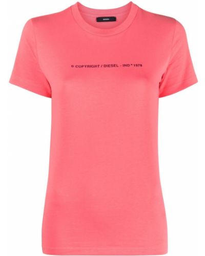 Camiseta con estampado Diesel rosa