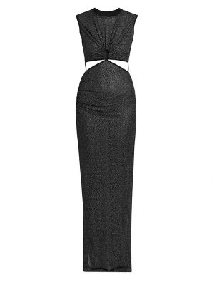 Длинное платье с сеткой Nensi Dojaka черное