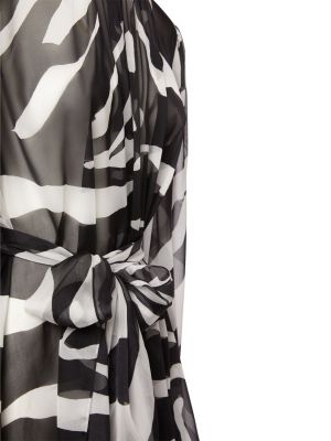 Bluză de mătase din șifon transparente Dolce & Gabbana negru