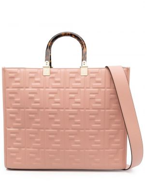 Τσάντα shopper Fendi ροζ