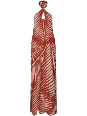 Rochie lunga de mătase din crep Johanna Ortiz roșu