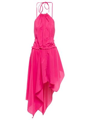 Asymetrické midi šaty Jw Anderson růžové