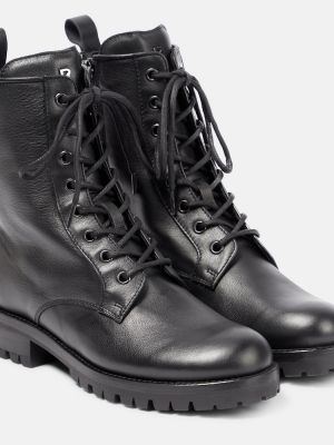 Ankle boots skórzane Bogner czarne